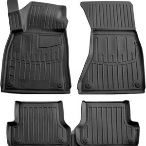 3D Floor Mats for 2012-2018 Audi A6 (C7) Heavy Duty, Custom Fit, All Weather Liner Front & 2nd Row Full Set Rubber, Black
