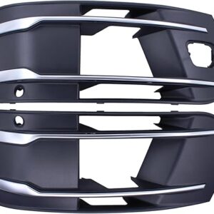2016-2019 AUDI Q7 FRONT LEFT & RIGHT LOWER BUMPER FOG LIGHT GRILLE COVERS | BEZEL INSERT HOUSING TRIM