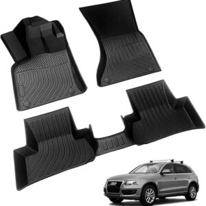 Car Floor Mats Replacement for Audi Q5 2009-2017 / SQ5 2013-2017 Models All Weather Black Carpets Custom Fit Heavy Duty Liners Odorless Rubber
