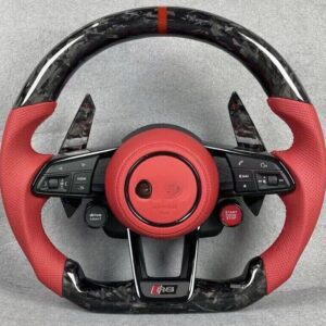 R8 RS TTS AUDI STEERING WHEEL  CARBON RED PERFORATED LEATHER FOR SALE