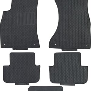 Custom-fit for 2017-2024 Audi A4 B9 Premium All-Weather Rubber Floor Mats and Liners Front and 2nd Row Heavy Duty Set (Black)
