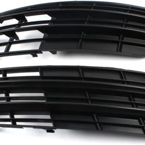 2011-2013 AUDI A7 QUATTRO FRONT LOWER BUMPER FOG LIGHT GRILLE COVERS | GLOSSY BLACK HOUSING LEFT & RIGHT SIDE