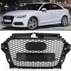 2013-2016 AUDI A3/S3 FRONT BUMPER GRILLE | RS3 STYLE HONEYCOMB MESH GLOSS BLACK