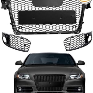 2009-2012 AUDI A4/S4 B8 FRONT BUMPER GRILLE | WITH FOG LIGHT COVERS AND GRILLES