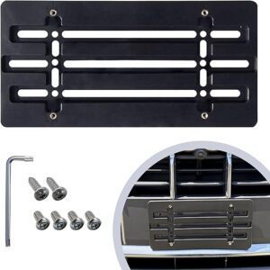 Front Bumper License Plate Bracket for Audi 2000-2022, Plate Holder Set w 6 Unique Screw Bolts & Wrench Kit, License Tag Mounting Kit, Quality...