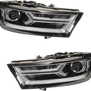 Headlight Assembly Set Headlights Driver & Passenger Side Compatible with 2017-2019 Audi Q7 AU2502201 AU2503201