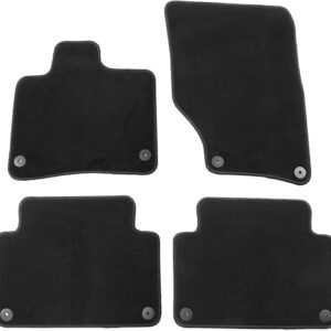 IKON MOTORSPORTS, Floor Mats Compatible with 2007-2015 Audi Q7, Black Nylon Car Auto Front Rear Carpets Liner 4PC Set Protector, 2008 2009 2010...