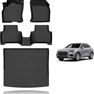 KELCSEECS All Weather Floor Mats & Cargo Liner Custom Fit for Audi Q3 2024 2023 2022 2021 2020 2019 Car Mats Automotive Cargo Mat Floor Liners...