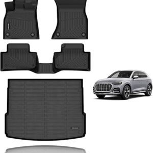 KELCSEECS All Weather Floor Mats & Cargo Liner Custom Fit for Audi Q5 2024 2023 2022 2021 2020 2019 2018 Car Mats Automotive Cargo Mat Floor Liners...