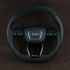 OEM AUDI Q7 Q8 RSQ7 RSQ8 Thick Custom Steering Wheel Flat Top & Bottom Alcantara