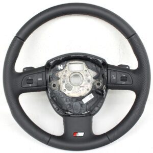 OEM Audi A4 Q7 RS4 S4 Black Leather Steering Wheel for sale 8K0-419-091-AK-URS