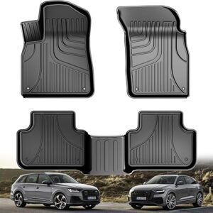 Original 2017-2024 Q7/Q8 Floor Mats for Audi Q7/Q8 All Model - Custom Fit 1st and 2nd Row All Weather TPE Floor Mats - 100% Protection - 3D Shaped...