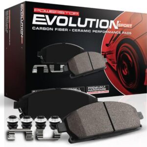 Power Stop Z23-1633 Front Z23 Sport Carbon Fiber Infused Ceramic Brake Pads with Hardware For Audi A3 Quat, Audi Q3, Audi S3,