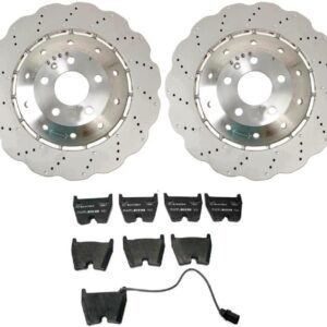 Replacement Disc Brake Pad and Rotor Kit - Front (365mm) (Wavy) Compatible with Audi
