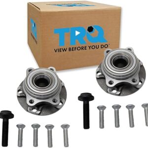TRQ Front Wheel Hub Bearings Assembly Set Compatible with 2002-2008 Audi A4 A4 Quattro 2002-2004 A6 A6 Quattro 2007-2008 RS4 2004-2008 S4
