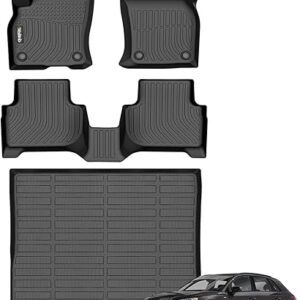 Floor Mats & Cargo Mats Set Fit Audi Q3 2019-2024 All Weather Floor Liners for Audi Q3 Car Mat Liner Trunk Liner Accessories for 2023 Audi Q3