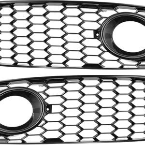 2008-2012 AUDI A5 S-LINE FRONT FOG LIGHT MESH GRILLE | HONEYCOMB TYPE PAIR GRILL COVERS 8T0807681B 8T0807682D