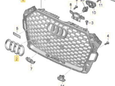 2019 Audi RS5 Style Front Grille (Gloss Black Frame + Honeycomb)